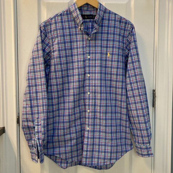 Ralph Lauren Multi Colored Plaid Long Sleeve Button Down Shirt Size Medium - Picture 1 of 5